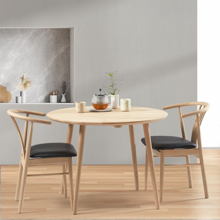 Spisebord, massiv eg, ø 100 cm